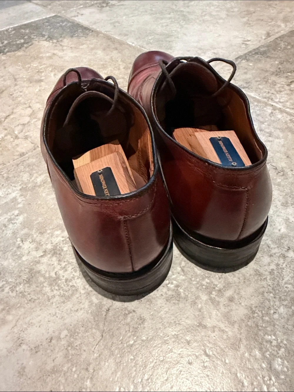 Allen Edmonds Men's Oxford Dress Shoes in Burgundy Brown - check out the soles!!